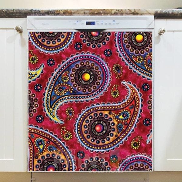Beautiful Folk Ethnic Native Boho Paisley Design #15 Dishwasher Sticker