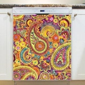 Beautiful Folk Ethnic Native Boho Paisley Design #16 Dishwasher Sticker