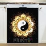 Beautiful Ethnic Native Boho Folk Ying and Yang Design Dishwasher Sticker