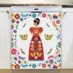 Beautiful Ethnic Native Boho Folk Frida Design #1 Dishwasher Sticker