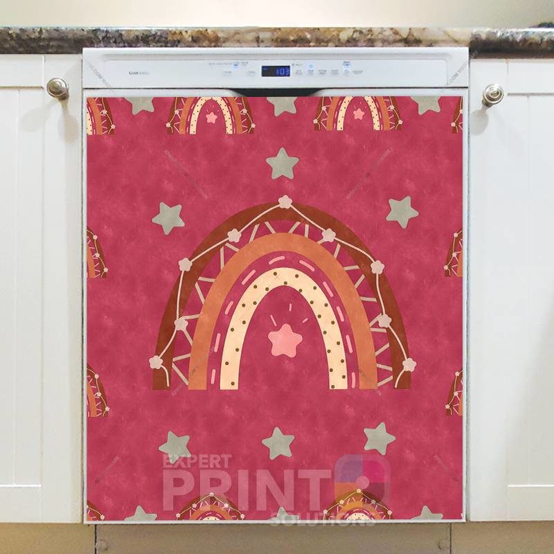 Beautiful Ethnic Native Boho Folk Rainbow Design #1 Dishwasher Sticker