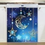 Beautiful Bohemian Moon and Stars Design Dishwasher Sticker