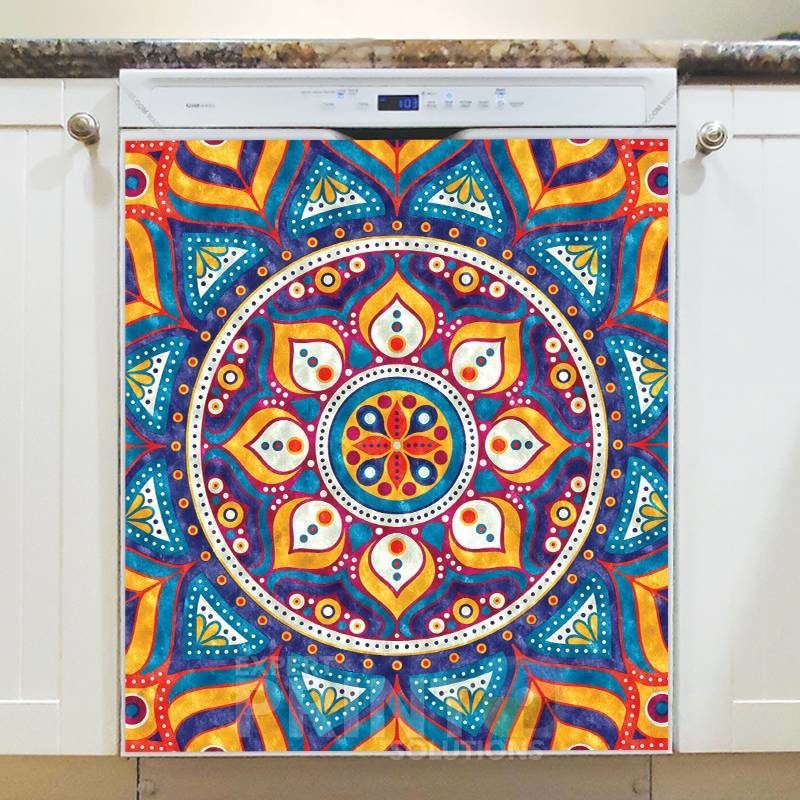 Beautiful Ethnic Native Boho Colorful Mandala Design #10 Dishwasher Sticker