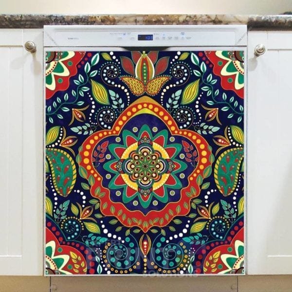 Beautiful Ethnic Native Boho Colorful Mandala Design #12 Dishwasher Sticker