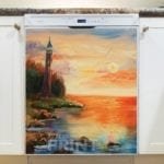 Lighthouse in the Sunset Dishwasher Sticker