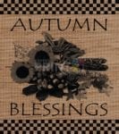 Farmhouse Burlap Pattern - Autumn #3 - Autumn Blessings Dishwasher Sticker
