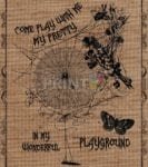 Farmhouse Burlap Pattern - Halloween #1 - Come Play with Me My Pretty in my Wonderful Playground Dishwasher Sticker