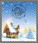 Snowy Christmas Morning - Wishing You Merry Christmas and Happy New Year Dishwasher Sticker