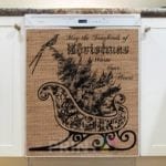 Farmhouse Burlap Pattern - Christmas #8 - May the Songbirds of Christmas Warm Your Heart Dishwasher Sticker