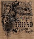 Farmhouse Burlap Pattern - Christmas #10 - Christmas Greetings to Every Friend Throughout the Land Dishwasher Sticker