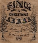 Farmhouse Burlap Pattern - Christmas #16 - Sing a Christmas Carol Make Joyful Music in Your Hearts Dishwasher Sticker