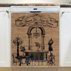 Farmhouse Burlap Pattern - Parisian Dress Maker Dishwasher Sticker