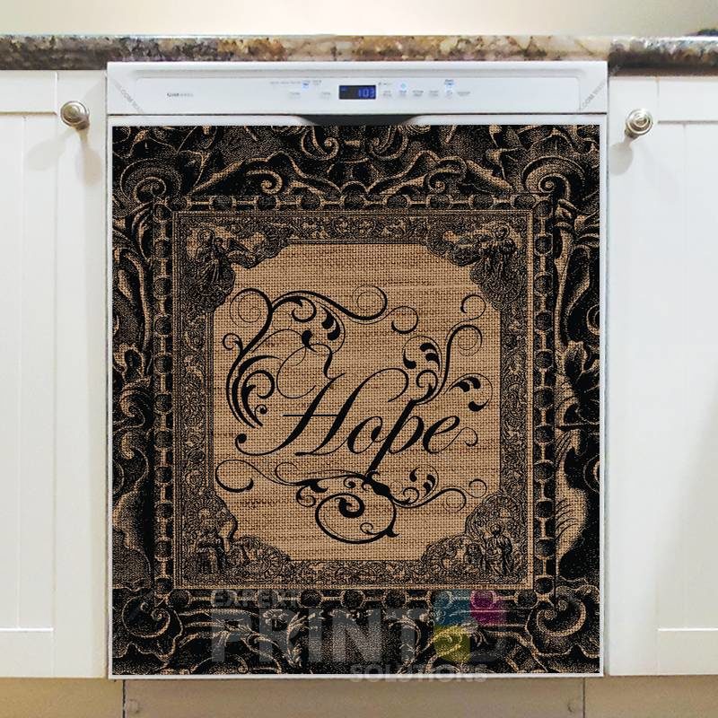 Farmhouse Burlap Pattern - Hope Dishwasher Sticker