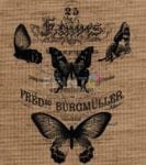 Farmhouse Burlap Pattern - Butterflies Dishwasher Sticker