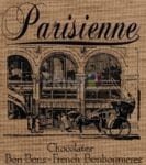 Farmhouse Burlap Pattern - Parisian Chocolate Maker Dishwasher Sticker