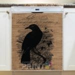 Farmhouse Burlap Pattern - Black Raven Dishwasher Sticker