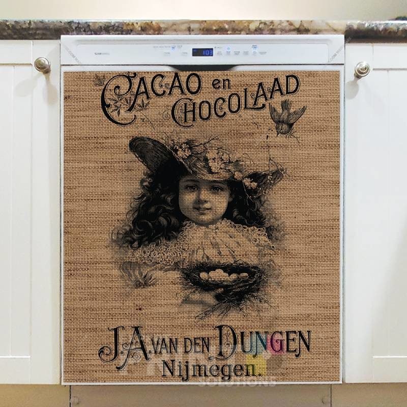 Farmhouse Burlap Pattern - Cacao and Chocolate Dishwasher Sticker