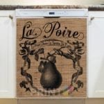 Farmhouse Burlap Pattern - Pear Design Dishwasher Sticker