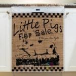 Farmhouse Burlap Pattern - Little Pigs for Sale Dishwasher Sticker