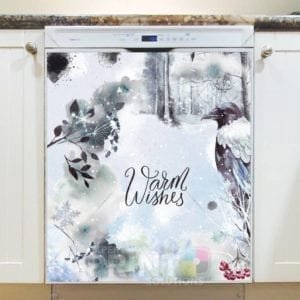 Christmas - Cold Winter Forest #1 - Warm Wishes Dishwasher Sticker