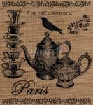Farmhouse Burlap Pattern - Tea Party with Blackbird Dishwasher Sticker