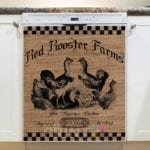Farmhouse Burlap Pattern - Red Rooster Farm Dishwasher Sticker