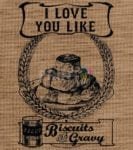 Farmhouse Burlap Pattern - Biscuits and Gravy - I Love you Like Dishwasher Sticker