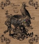 Farmhouse Burlap Pattern - Queen of the Nest Dishwasher Sticker