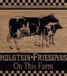 Farmhouse Burlap Pattern - Cow Farm Dishwasher Sticker