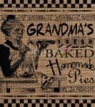 Farmhouse Burlap Pattern - Grandma's Fresh Baked Homemade Pies Dishwasher Sticker