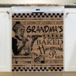 Farmhouse Burlap Pattern - Grandma's Fresh Baked Homemade Pies Dishwasher Sticker