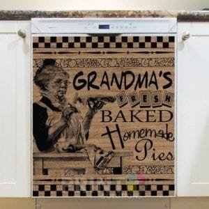 Farmhouse Burlap Pattern - Grandma's Fresh Baked Homemade Pies Dishwasher Sticker
