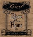 Farmhouse Burlap Pattern - God Bless This Home Dishwasher Sticker