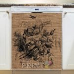 Farmhouse Burlap Pattern - Welcome to Our Nest Dishwasher Sticker