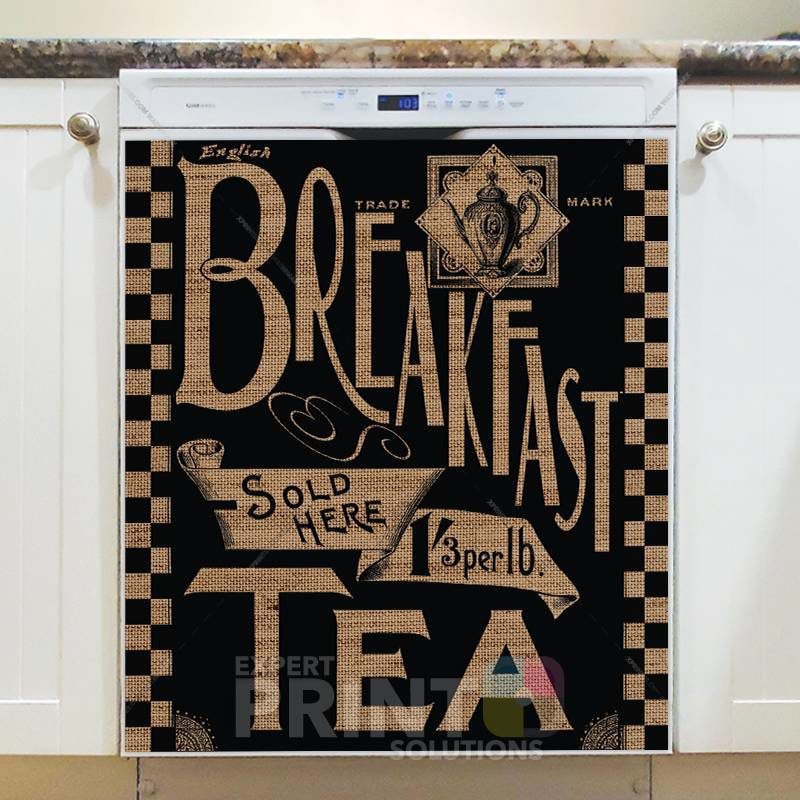 Farmhouse Burlap Pattern - Breakfast Sold Here Dishwasher Sticker