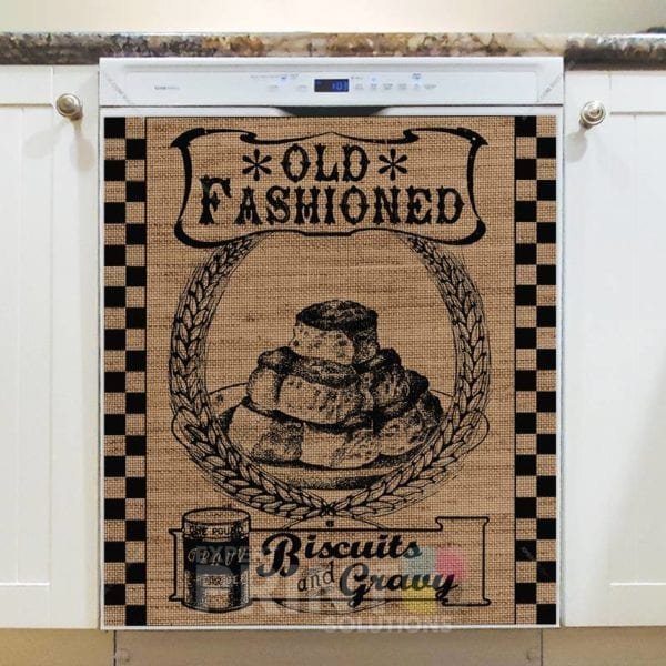 Burlap Old Fashioned Biscuits and Gravy Dishwasher Sticker