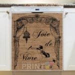 Farmhouse Burlap Pattern - Lady and a Bird Dishwasher Sticker