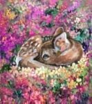 Little Baby Fawn in the Flower Meadow Dishwasher Sticker