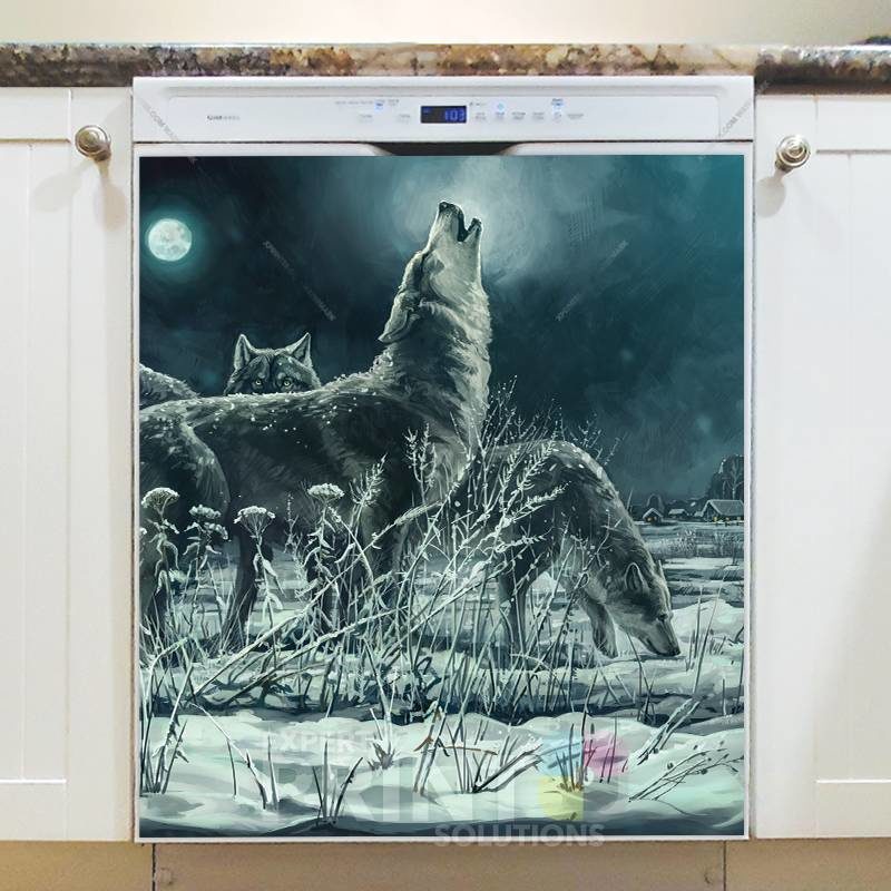 Pack of Winter Wolves Dishwasher Sticker