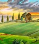 Rural Tuscany Landscape Dishwasher Sticker