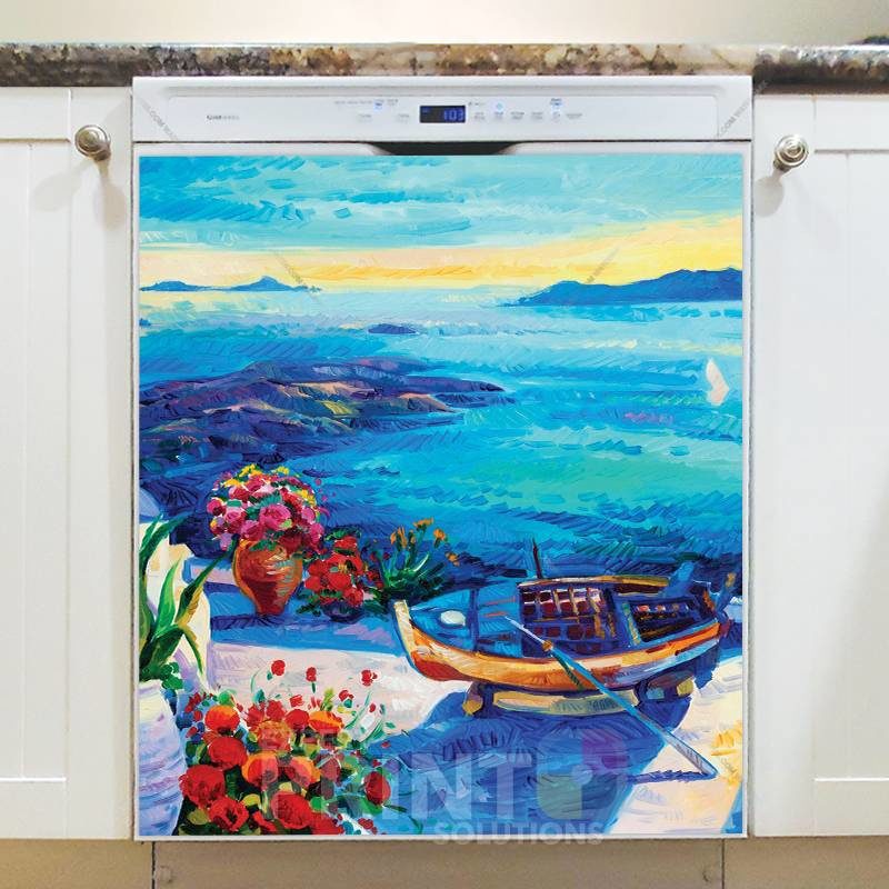 Greece, Santorini Island Sea View Dishwasher Sticker