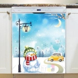 Christmas - City Snowman Dishwasher Sticker