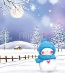 Christmas - Snowman in Blue Hat and Scarf Dishwasher Sticker