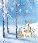 Christmas - Cute Winter Deer Couple Dishwasher Sticker