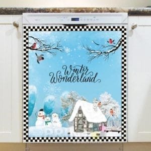 Christmas - Snowman Cottage - Winter Wonderland Dishwasher Sticker
