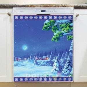 Christmas - Cozy Village in the Snow Dishwasher Sticker