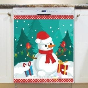 Christmas - Happy Snowman Dishwasher Sticker