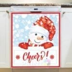 Christmas - Smiling Snowman - Cheers Dishwasher Sticker