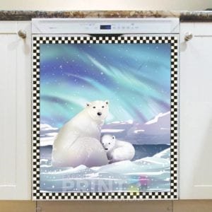 Christmas - Mommy and Baby Polar Bears Dishwasher Sticker