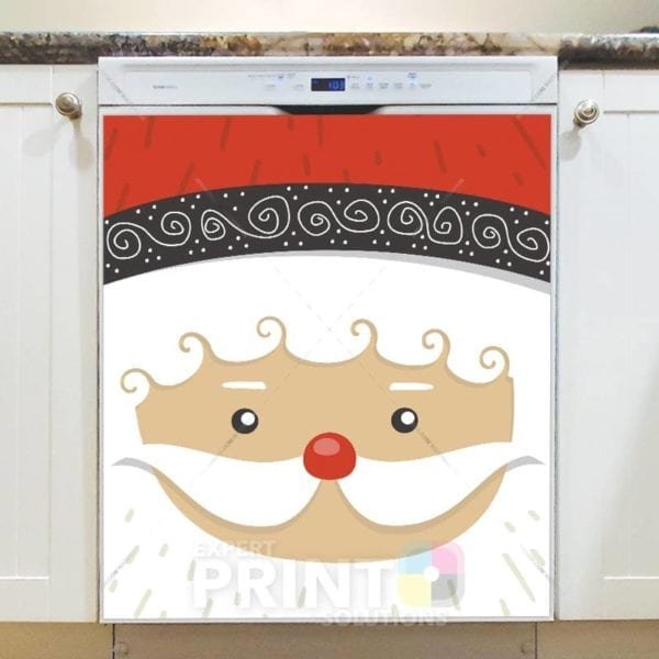 Christmas - Cute Santa's Portrait Dishwasher Sticker